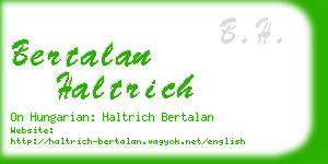 bertalan haltrich business card